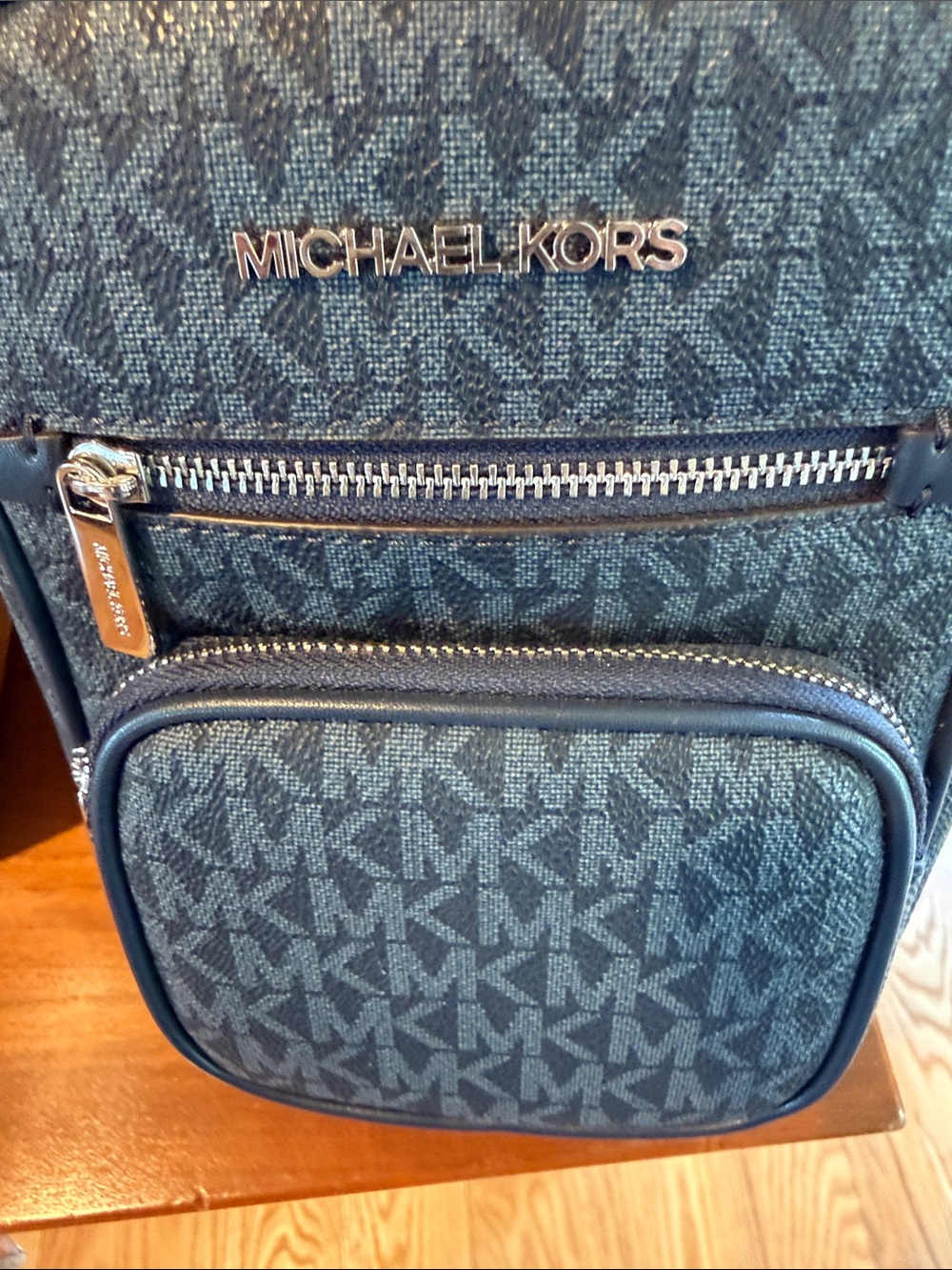 Michael Kors Blue MK Signature Crossbody Messenger Bag - Picture 6 of 6
